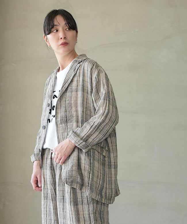 ICHI Antiquites(イチアンティークス) CHECK JACKET チェック
