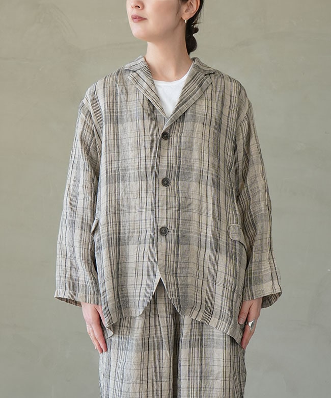 SALE 20%OFF】ICHI Antiquites(イチアンティークス) CHECK JACKET