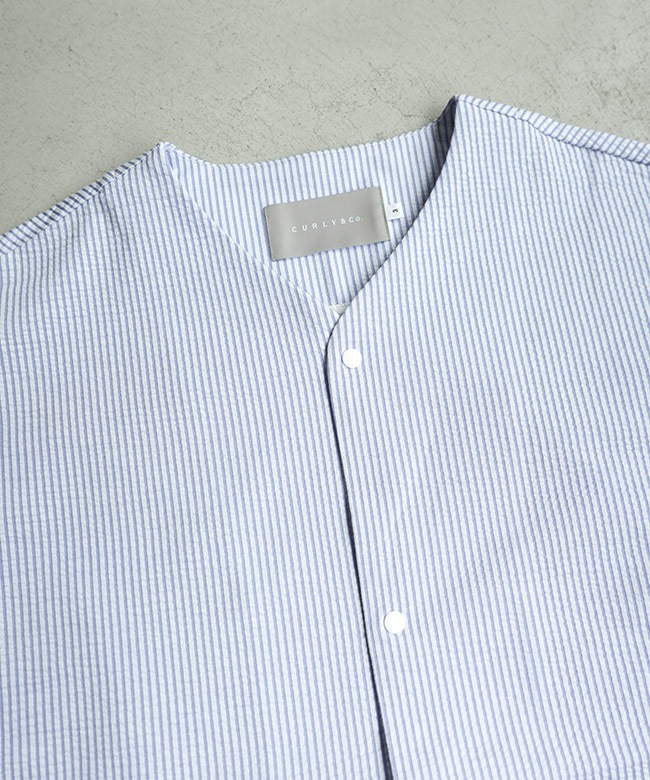 SALE 50%OFF】Curly&Co.(カーリー) SEERSUCKER SNAP BUTTON CARDIGAN