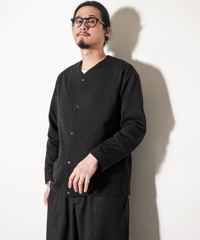 SALE 30%OFF】Curly&Co.(カーリー) SEERSUCKER SNAP BUTTON CARDIGAN