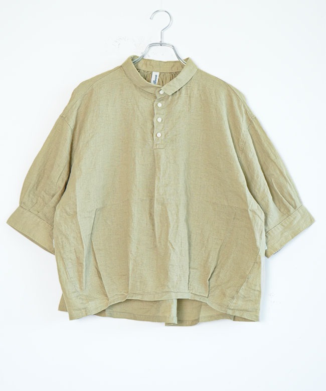 Brocante(ブロカント) リネンキャンバスバロンシャツ レディース