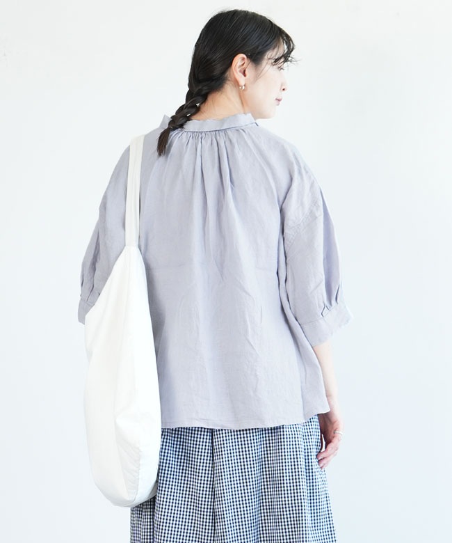 Brocante(ブロカント) リネンキャンバスバロンシャツ レディース