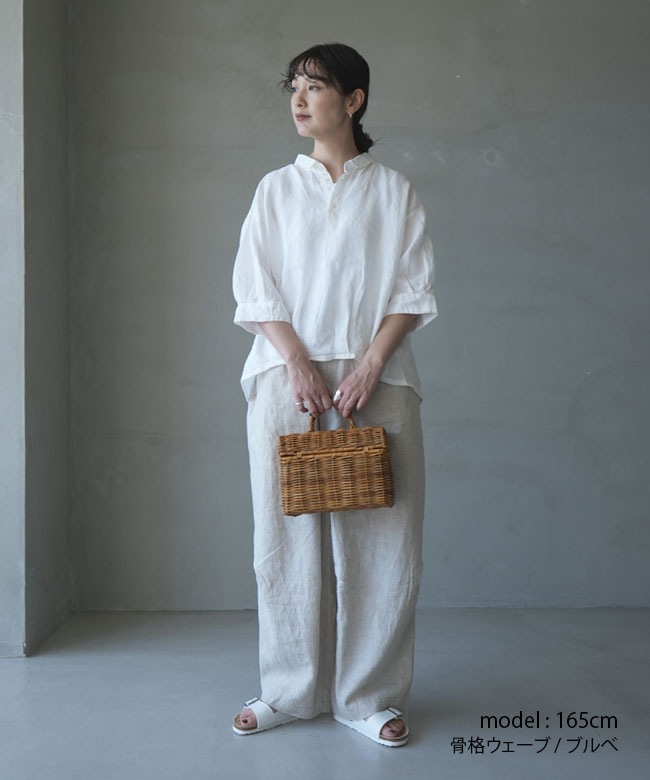 Brocante(ブロカント) リネンキャンバスバロンシャツ レディース