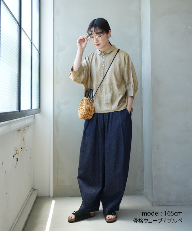 Brocante(ブロカント) リネンキャンバスバロンシャツ レディース