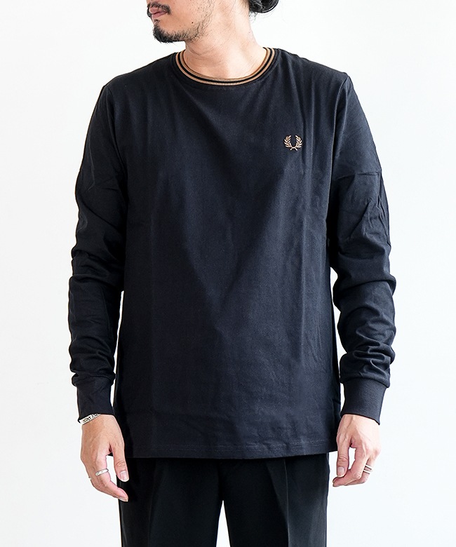 FRED PERRY クルーネック 長袖Tシャツ fred-m9602 ロングTシャツ フレッドペリー クルーネック 長袖 M9602 TWIN