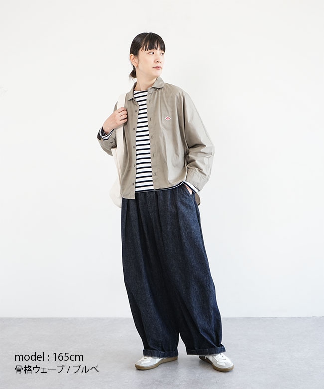 【新品】DANTON ダントン シャツワンピース　ブラック　カーキ DANTON（ダントン）】チェックシャツワンピース（ワンピース