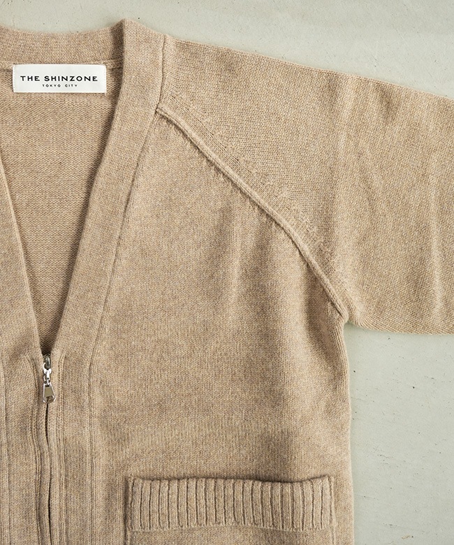 THE SHINZONE(ザ シンゾーン) WOOL KNIT ZIP CARDIGAN ウールニット