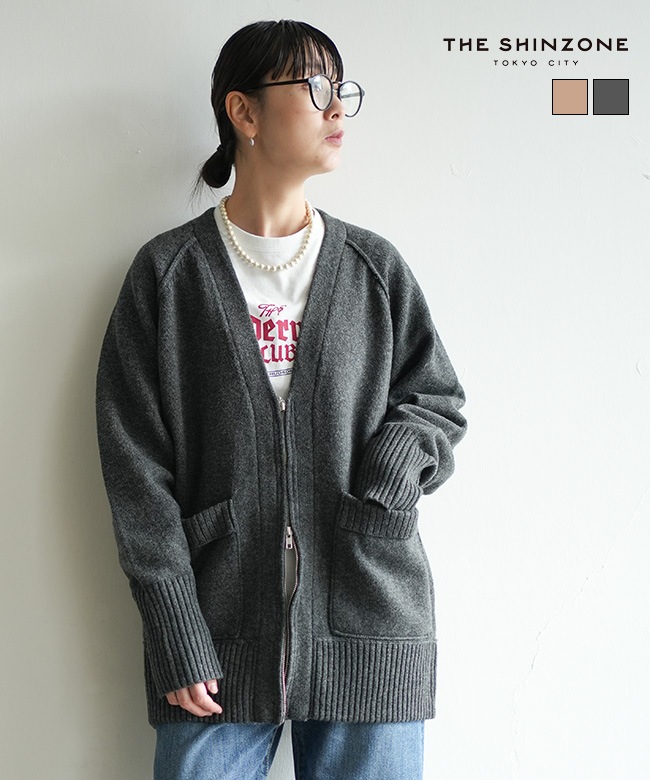 THE SHINZONE(ザ シンゾーン) WOOL KNIT ZIP CARDIGAN ウールニット