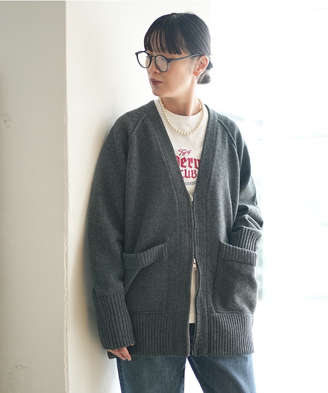 25AMSNI07]THE SHINZONE(ザ シンゾーン) WOOL KNIT ZIP CARDIGAN