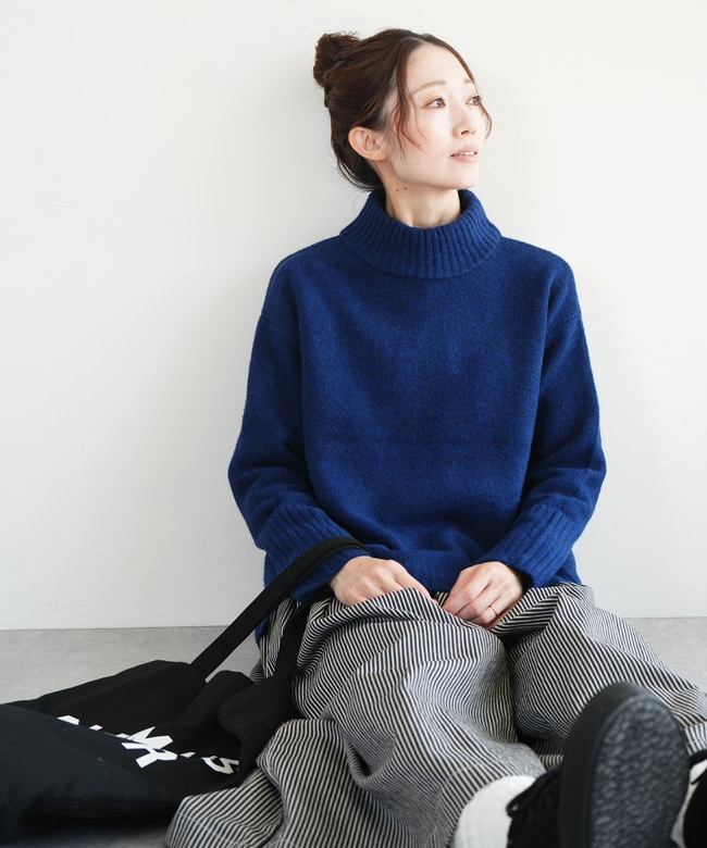 551119]mao made(マオメイド)ヤクフィールハイネックAラインバック