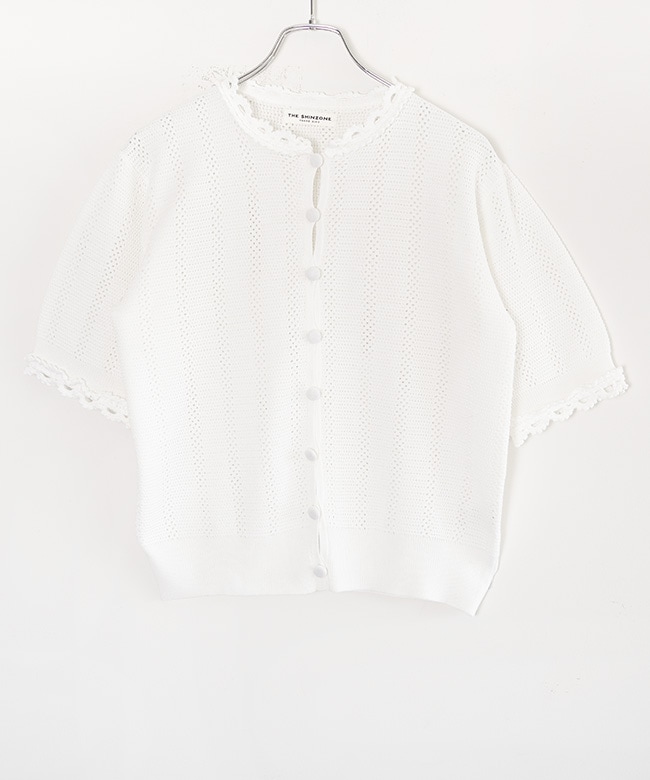 THE SHINZONE(ザ シンゾーン) MESH LACE KNIT CARDIGAN メッシュレース