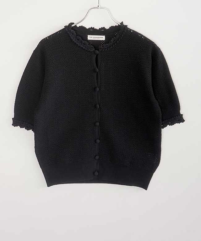 THE SHINZONE(ザ シンゾーン) MESH LACE KNIT CARDIGAN メッシュレース