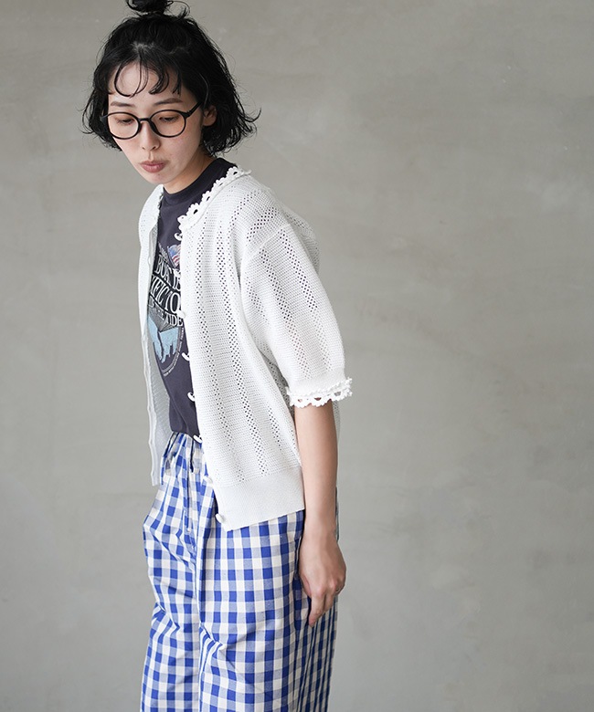 THE SHINZONE(ザ シンゾーン) MESH LACE KNIT CARDIGAN メッシュレース