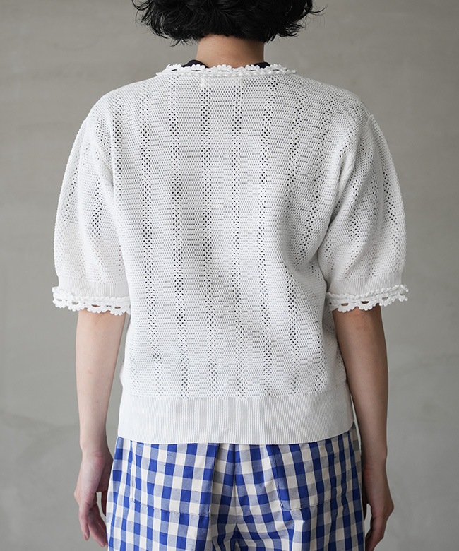 THE SHINZONE(ザ シンゾーン) MESH LACE KNIT CARDIGAN メッシュレース