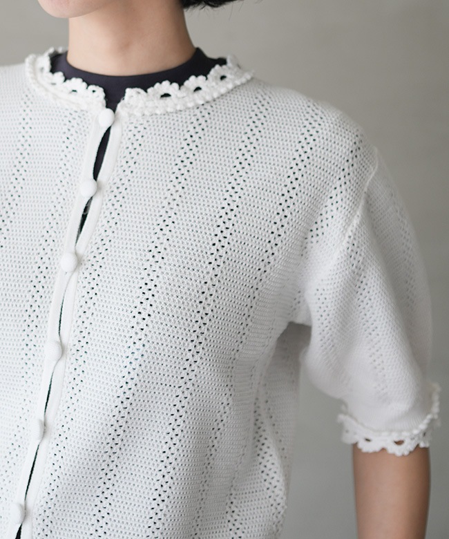 THE SHINZONE(ザ シンゾーン) MESH LACE KNIT CARDIGAN メッシュレース