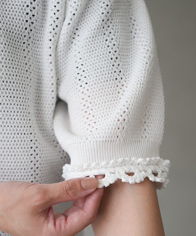 THE SHINZONE(ザ シンゾーン) MESH LACE KNIT CARDIGAN メッシュレース