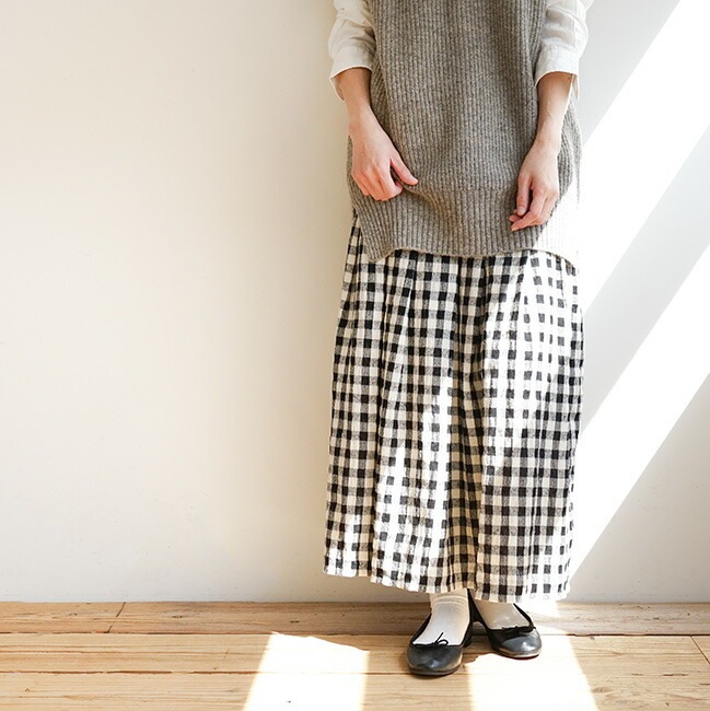 ina WoodyHouse別注ギンガムスカート 194118]ina(イナ) 別注 ウールギンガムスカート | ブランドから