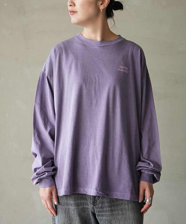 ヴェリテクールプリントロングスリーブTシャツ／カラー：パープル VCC-503]Veritecoeur(ヴェリテクール) PRINT L/S TEE プリント