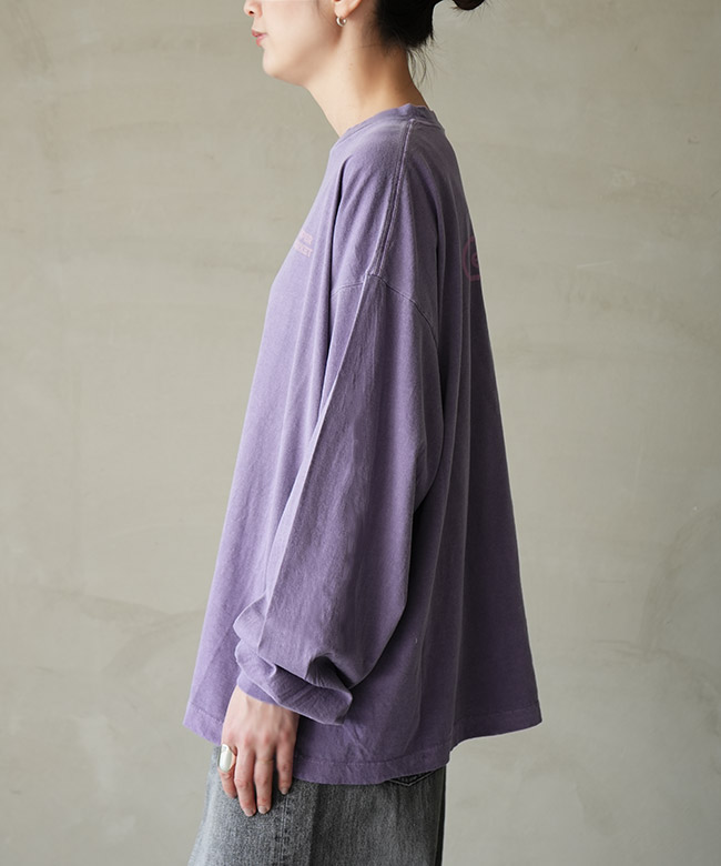 ヴェリテクールプリントロングスリーブTシャツ／カラー：パープル VCC-503]Veritecoeur(ヴェリテクール) PRINT L/S TEE プリント