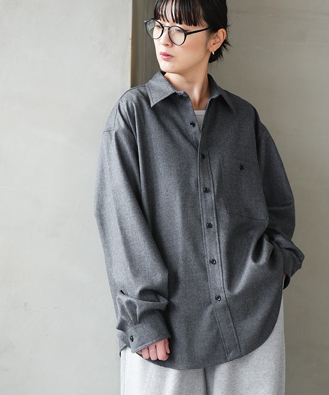 25AMSBL05]THE SHINZONE(ザ シンゾーン) WOOL DADDY SHIRT ウール