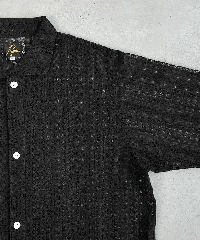 NEEDLES(ニードルズ) S/S WIDESPREAD COLLAR SHIRT - RASCHEL LACE