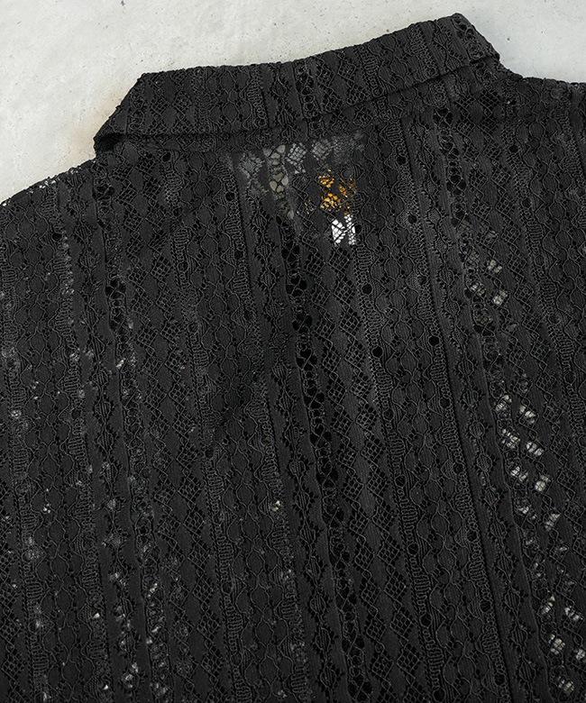 NEEDLES(ニードルズ) S/S WIDESPREAD COLLAR SHIRT - RASCHEL LACE