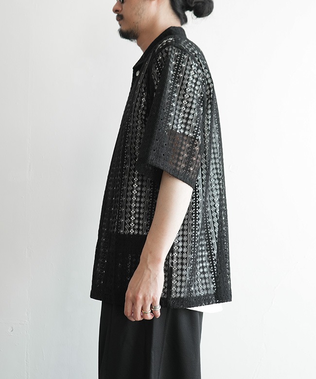 NEEDLES(ニードルズ) S/S WIDESPREAD COLLAR SHIRT - RASCHEL LACE