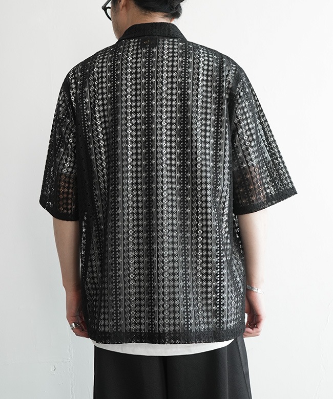 NEEDLES(ニードルズ) S/S WIDESPREAD COLLAR SHIRT - RASCHEL LACE