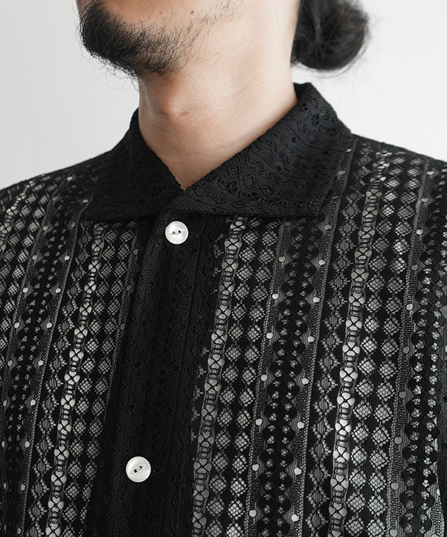 NEEDLES(ニードルズ) S/S WIDESPREAD COLLAR SHIRT - RASCHEL LACE