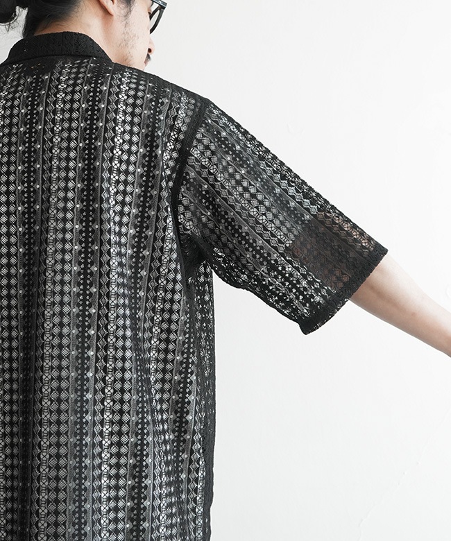 NEEDLES(ニードルズ) S/S WIDESPREAD COLLAR SHIRT - RASCHEL LACE NEEDLES(ニードルズ) S/S WIDESPREAD COLLAR SHIRT - RASCHEL LACE