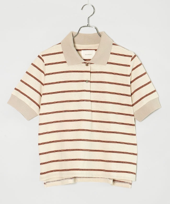 MIDIUMISOLID(ミディウミソリッド) multi-striped polo PO マルチ
