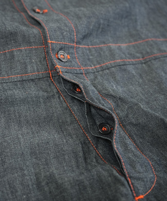 YAR-25SS-P6]Yarmo(ヤーモ) Boiler Suit_Indigo Chambray