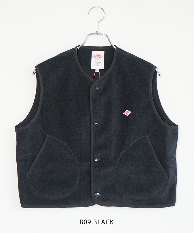 ◇[DT-A0521] DANTON(ダントン)フリース カラーレスベスト WOMEN