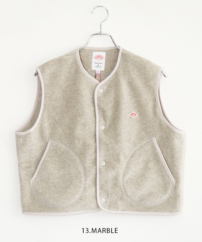 ◇[DT-A0521] DANTON(ダントン)フリース カラーレスベスト WOMEN