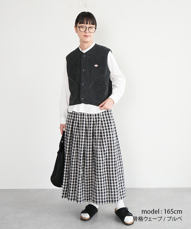 ◇[DT-A0521] DANTON(ダントン)フリース カラーレスベスト WOMEN