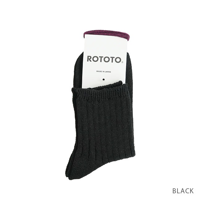 R1462]ROTOTO(ロトト) LINEN COTTON RIBBED ANKLE SOCKS