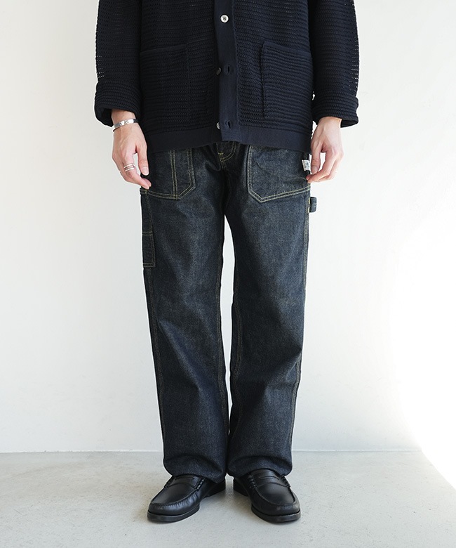 ササフラスSASSAFRAS古着加工ガーデニングパンツ/フォールリーフパンツS黒 SASSAFRAS(ササフラス) FALL LEAF GARDENER PANTS 13.5oz Denim