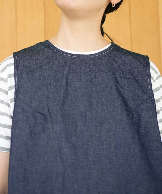 SALE 10%OFF】Midi Umi(ミディウミ) コンパクトデニムベスト トップス