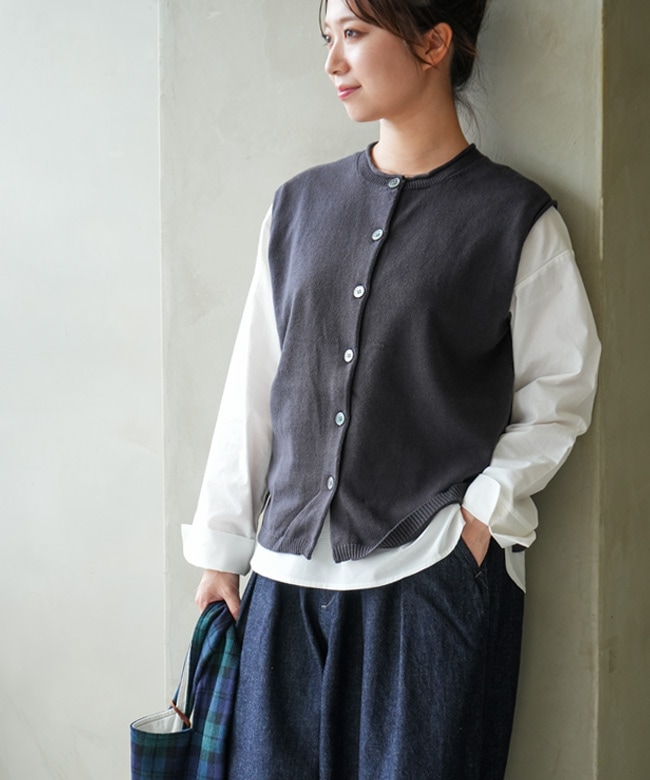 未使用美品✨マオメイド　インナーブラウス付きベスト　セット　コットン 楽天市場】mao made マオメイド インナーセット コットン 2way