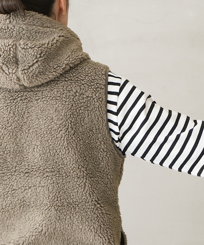 Gymphlex(ジムフレックス) BOA HOODED VEST ボアフーデッドベスト [J