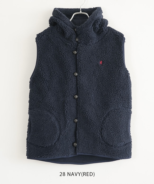 J-1069BOA]Gymphlex(ジムフレックス) BOA HOODED VEST ボアフーデッド