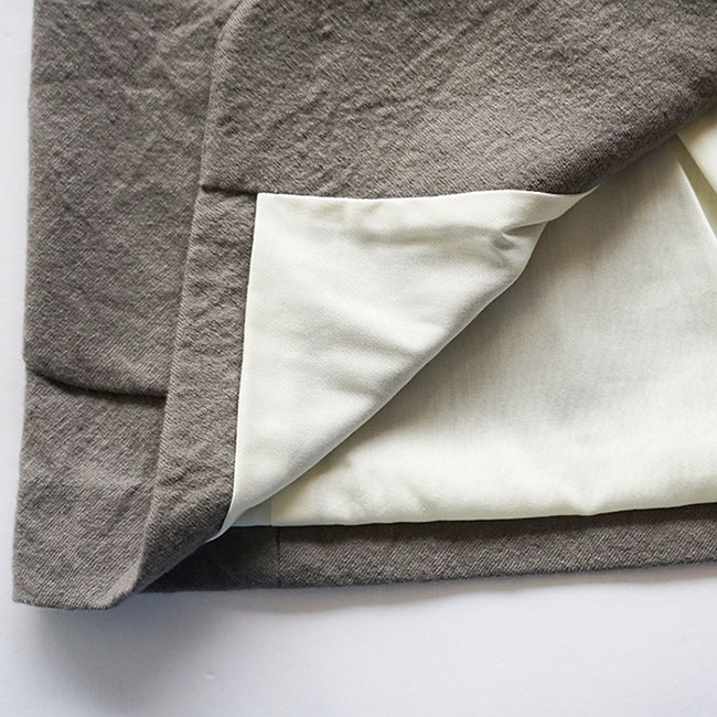 R27400]RINEN(リネン) 2/60ウール綾織 ノーカラージャケット