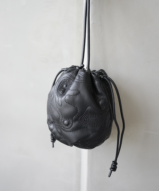F/CE.(エフシーイー) TECH LEATHER CONTOUR DRAWSTRING POCHETTE