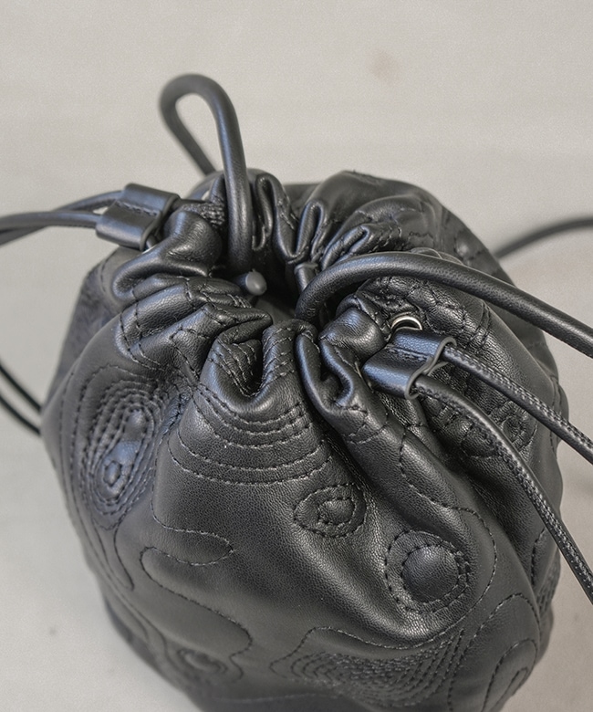 F/CE.(エフシーイー) TECH LEATHER CONTOUR DRAWSTRING POCHETTE