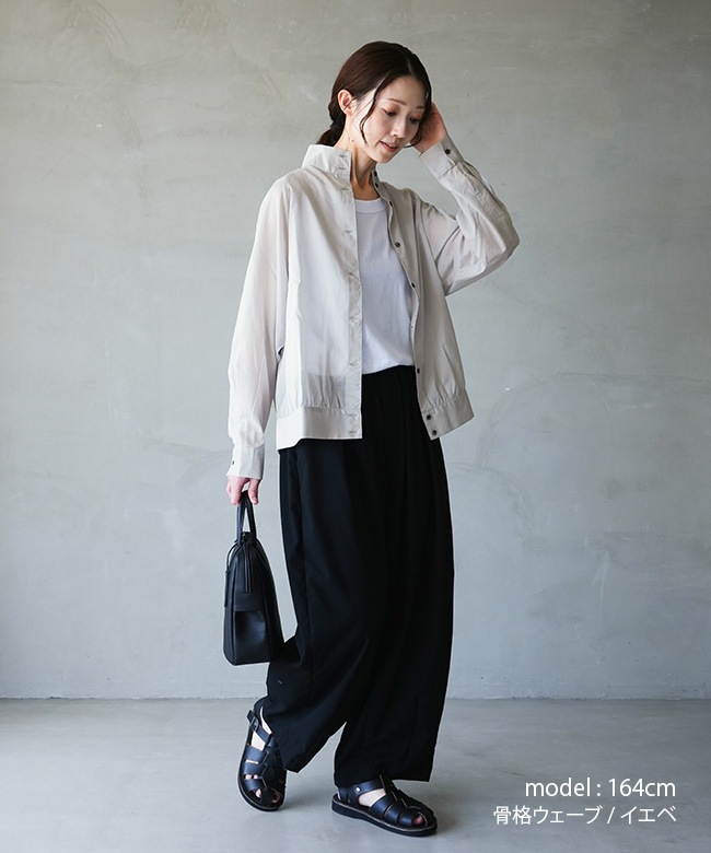 トップス miho1025 3-739960]Midi Umi(ミディウミ) sheer swing top shirt シアー