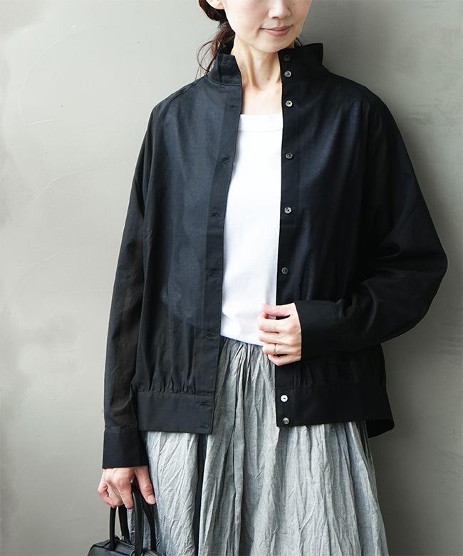 3-739960]Midi Umi(ミディウミ) sheer swing top shirt シアー