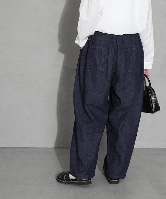 mizuiro ind (ミズイロインド)wide tuck PT mizuiro ind｜ハイウエスト タック パンツ high waist tuck PT 3