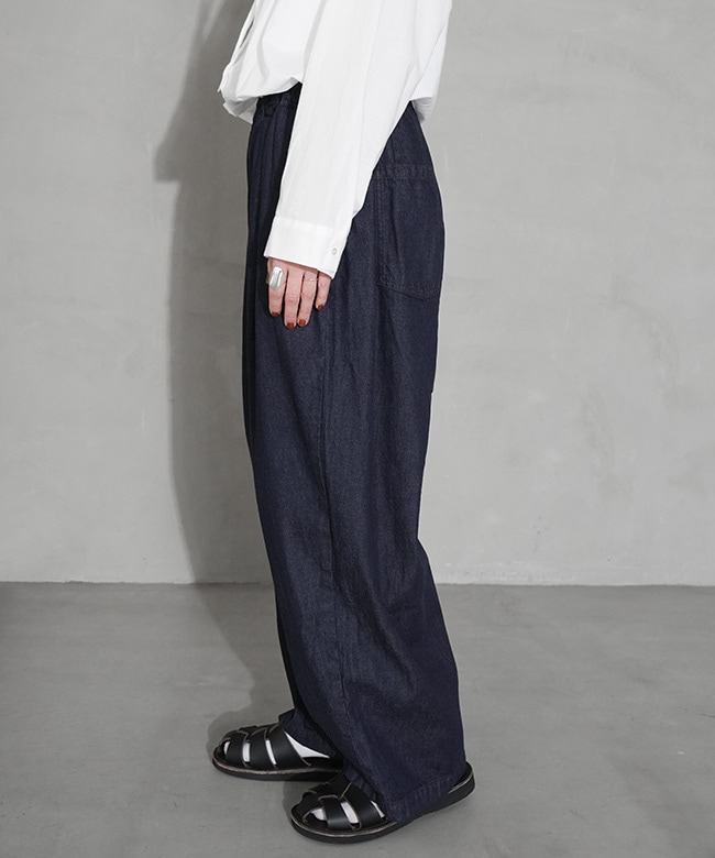 mizuiroindデニムタックワイドパンツ mizuiroind（ミズイロインド） パンツ デニムタックワイドパンツ