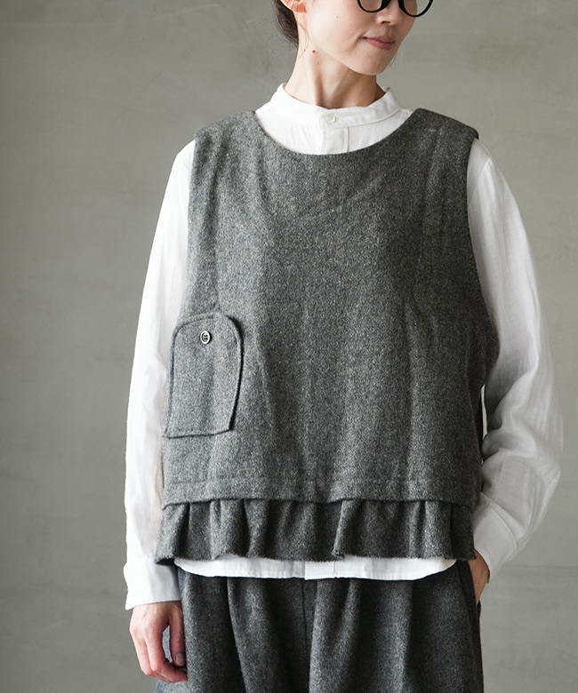 TB25335]tumugu(ツムグ) ウールメランジ2wayベスト | ブランドから探す