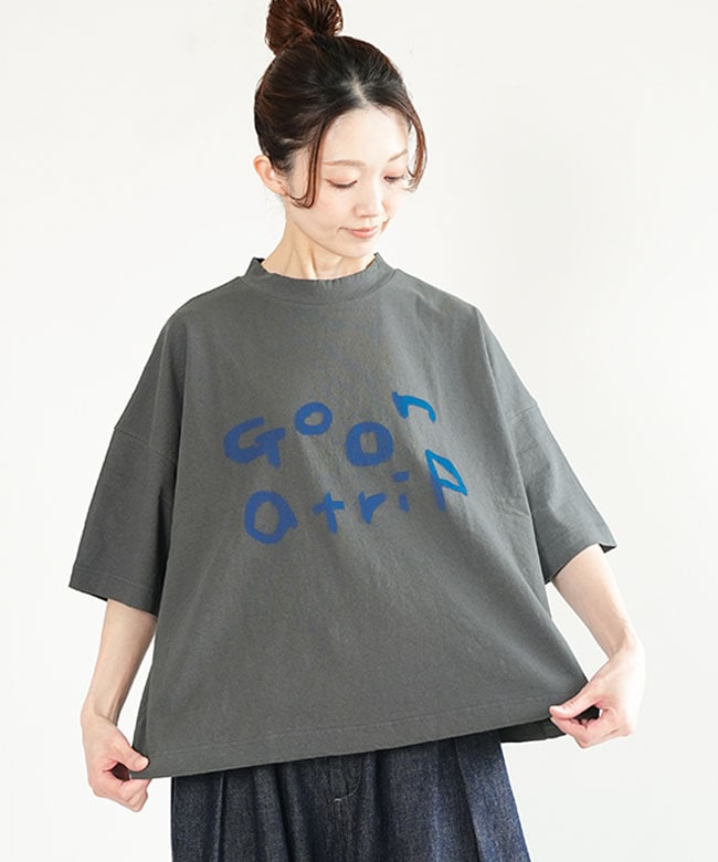 tumugu(ツムグ) ラフィ天竺 プリントTシャツ レディース トップス 半袖